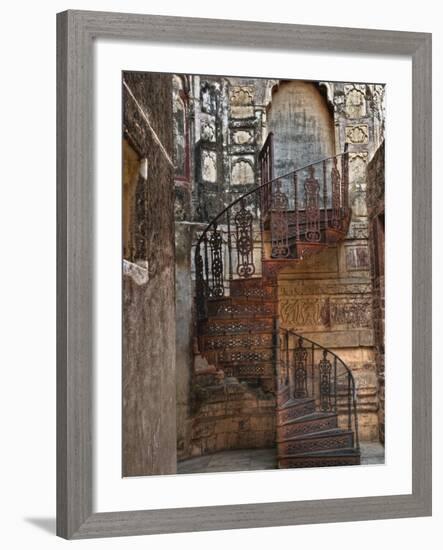 Spiral stairs, Mehrangarh Fort, Jodhpur, India-Adam Jones-Framed Photographic Print