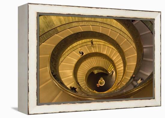 Spiral Stairs of the Vatican Museums, Designed by Giuseppe Momo in 1932, Rome, Lazio, Italy, Europe-Carlo Morucchio-Framed Premier Image Canvas