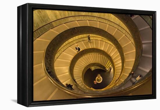 Spiral Stairs of the Vatican Museums, Designed by Giuseppe Momo in 1932, Rome, Lazio, Italy, Europe-Carlo Morucchio-Framed Premier Image Canvas