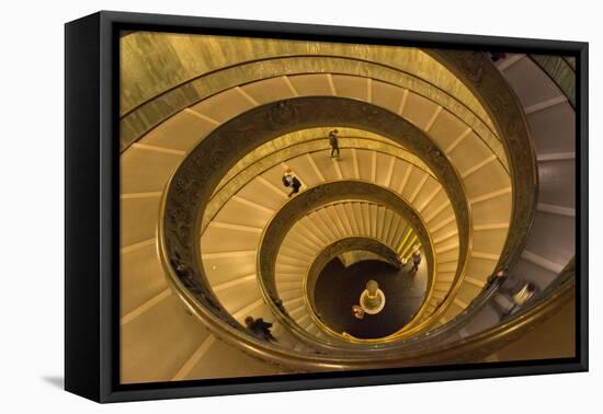 Spiral Stairs of the Vatican Museums, Designed by Giuseppe Momo in 1932, Rome, Lazio, Italy, Europe-Carlo Morucchio-Framed Premier Image Canvas