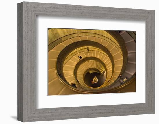 Spiral Stairs of the Vatican Museums, Designed by Giuseppe Momo in 1932, Rome, Lazio, Italy, Europe-Carlo Morucchio-Framed Photographic Print