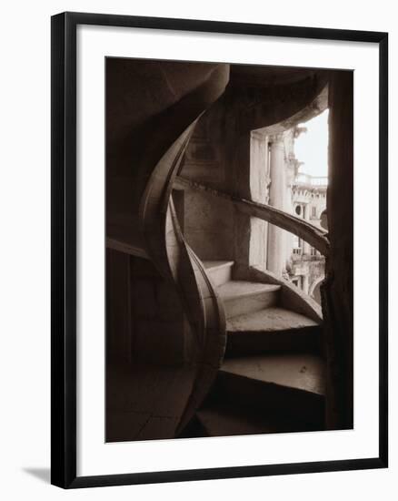 Spiral Stone Staircase in Convento de Cristo-Merrill Images-Framed Photographic Print