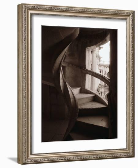 Spiral Stone Staircase in Convento de Cristo-Merrill Images-Framed Photographic Print