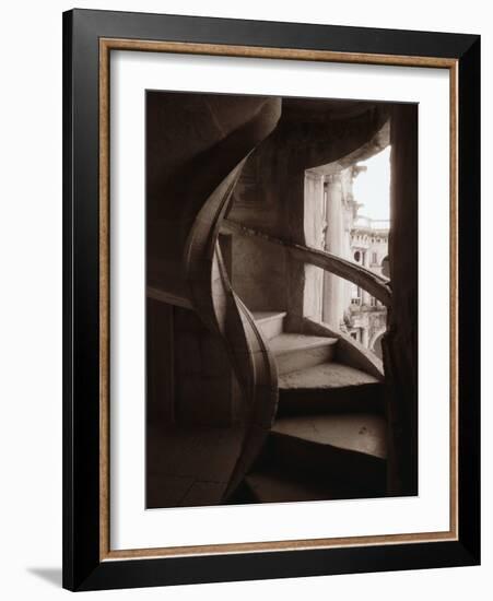 Spiral Stone Staircase in Convento de Cristo-Merrill Images-Framed Photographic Print