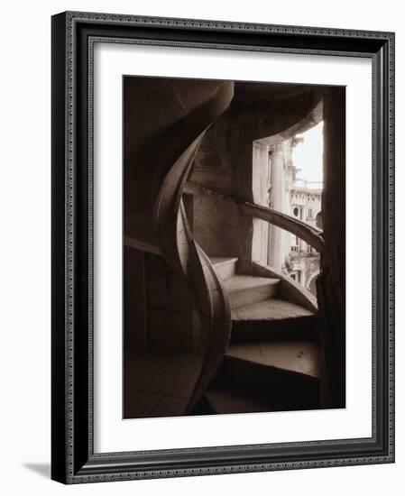 Spiral Stone Staircase in Convento de Cristo-Merrill Images-Framed Photographic Print