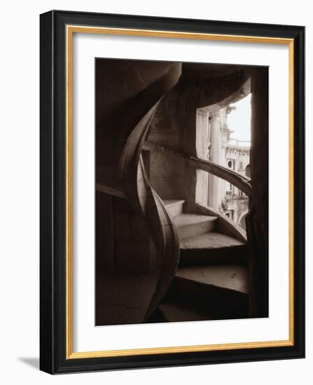 Spiral Stone Staircase in Convento de Cristo-Merrill Images-Framed Photographic Print