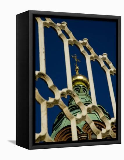 Spire of Uspenski Cathedral, Helsinki, Finland-Nancy & Steve Ross-Framed Premier Image Canvas