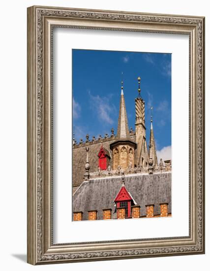 Spires and steeples in Bruges, West Flanders, Belgium.-Michael DeFreitas-Framed Photographic Print