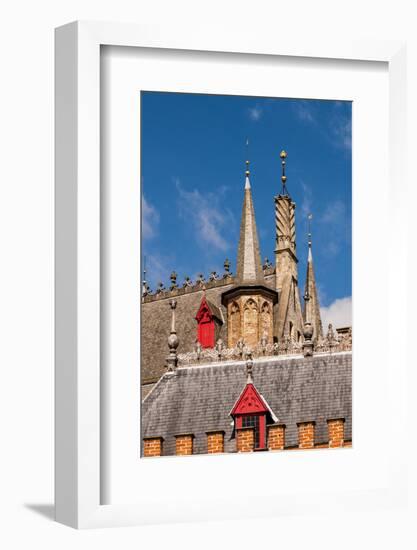 Spires and steeples in Bruges, West Flanders, Belgium.-Michael DeFreitas-Framed Photographic Print