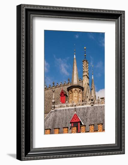 Spires and steeples in Bruges, West Flanders, Belgium.-Michael DeFreitas-Framed Photographic Print