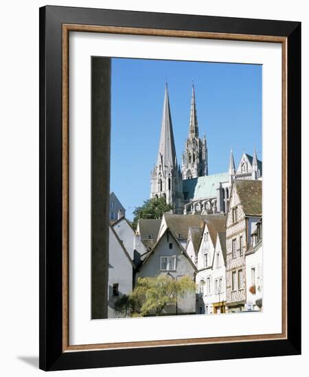 Spires of Notre Dame Cathedral, and Old Town, Chartres, Centre Val De Loire, France-Richard Ashworth-Framed Photographic Print