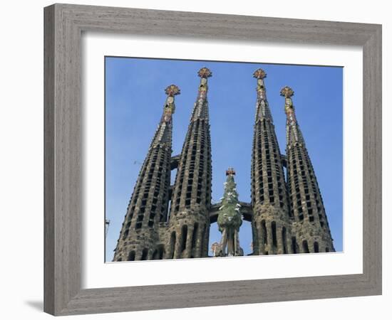 Spires of the Sagrada Familia, the Gaudi Cathedral in Barcelona, Cataluna, Spain, Europe-Jeremy Bright-Framed Photographic Print