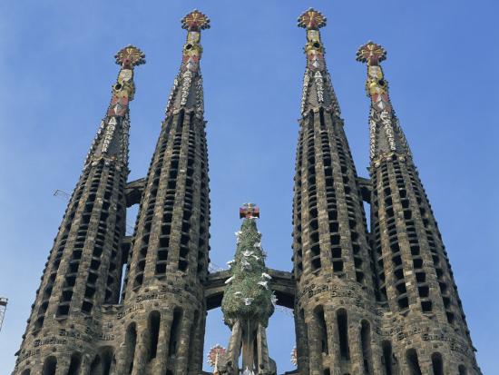 'Spires of the Sagrada Familia, the Gaudi Cathedral in Barcelona ...