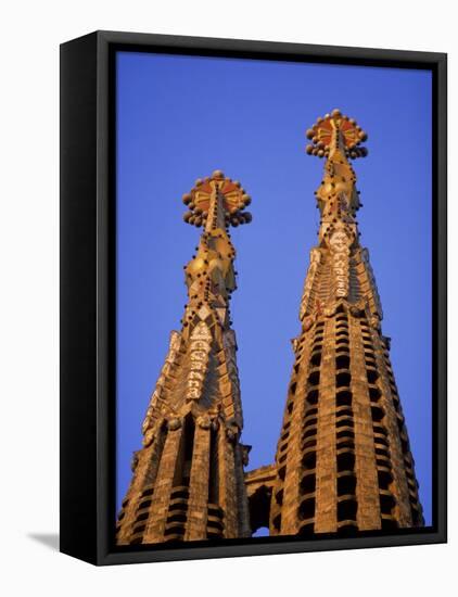 Spires of the Sagrada Familia, the Gaudi Cathedral, in Barcelona, Cataluna, Spain, Europe-Nigel Francis-Framed Premier Image Canvas