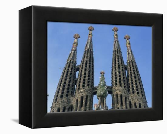 Spires of the Sagrada Familia, the Gaudi Cathedral in Barcelona, Cataluna, Spain, Europe-Jeremy Bright-Framed Premier Image Canvas