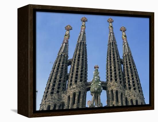 Spires of the Sagrada Familia, the Gaudi Cathedral in Barcelona, Cataluna, Spain, Europe-Jeremy Bright-Framed Premier Image Canvas