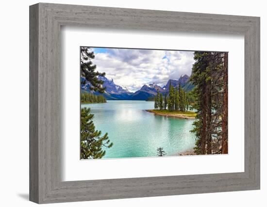 Spirit Island on Maligne Lake, Alberta, Canada-George Oze-Framed Photographic Print