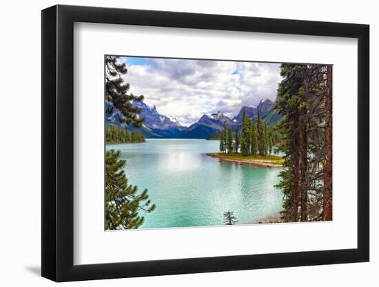 Spirit Island on Maligne Lake, Alberta, Canada-George Oze-Framed Photographic Print