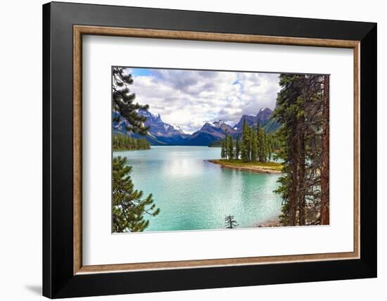 Spirit Island on Maligne Lake, Alberta, Canada-George Oze-Framed Photographic Print