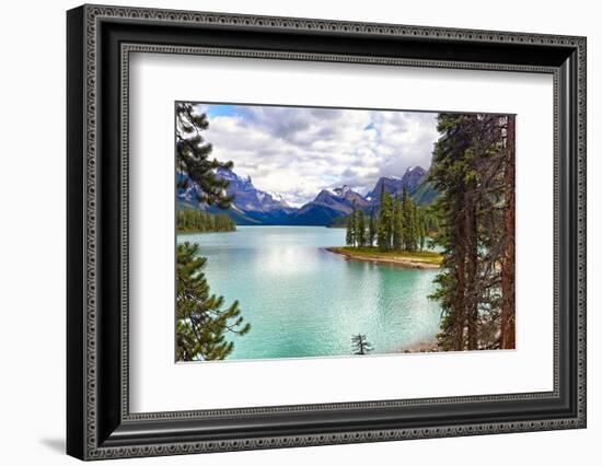 Spirit Island on Maligne Lake, Alberta, Canada-George Oze-Framed Photographic Print