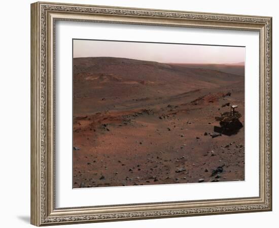 Spirit Mars Exploration Rover on the Flank of Husband Hill-Stocktrek Images-Framed Photographic Print