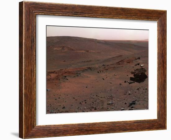 Spirit Mars Exploration Rover on the Flank of Husband Hill-Stocktrek Images-Framed Photographic Print