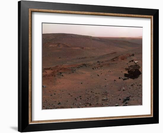 Spirit Mars Exploration Rover on the Flank of Husband Hill-Stocktrek Images-Framed Photographic Print