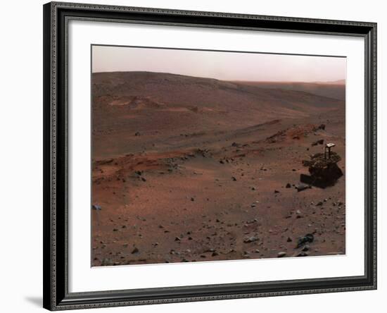 Spirit Mars Exploration Rover on the Flank of Husband Hill-Stocktrek Images-Framed Photographic Print