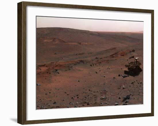 Spirit Mars Exploration Rover on the Flank of Husband Hill-Stocktrek Images-Framed Photographic Print