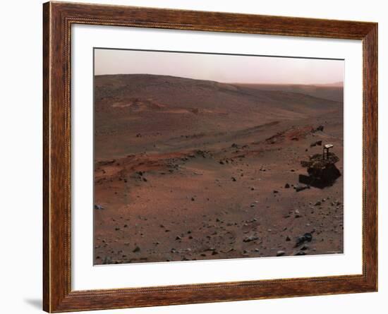 Spirit Mars Exploration Rover on the Flank of Husband Hill-Stocktrek Images-Framed Photographic Print