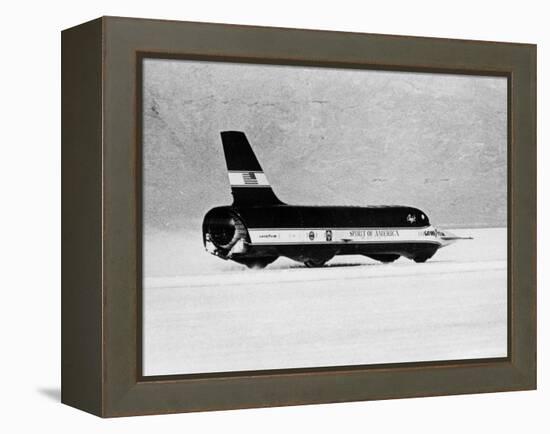 Spirit of America Sonic I' Breaking the Land Speed Record, Bonneville Salt Flats, Utah, USA, 1965-null-Framed Premier Image Canvas