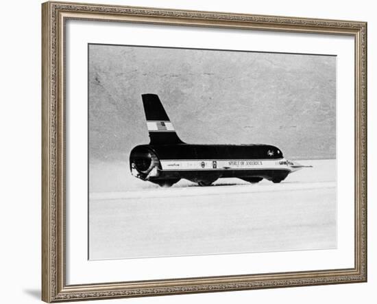 Spirit of America Sonic I' Breaking the Land Speed Record, Bonneville Salt Flats, Utah, USA, 1965-null-Framed Photographic Print