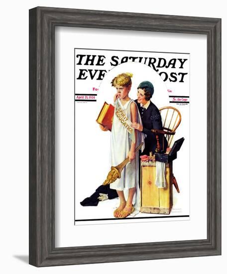 "Spirit of Education" Saturday Evening Post Cover, April 21,1934-Norman Rockwell-Framed Giclee Print