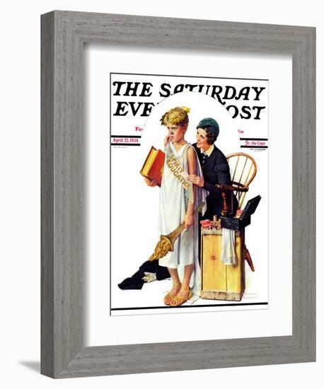 "Spirit of Education" Saturday Evening Post Cover, April 21,1934-Norman Rockwell-Framed Giclee Print