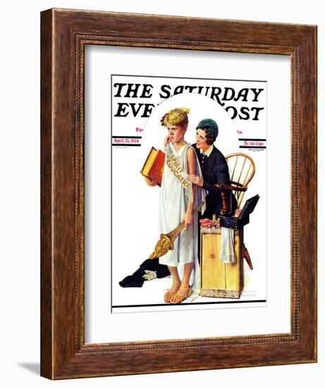 "Spirit of Education" Saturday Evening Post Cover, April 21,1934-Norman Rockwell-Framed Giclee Print