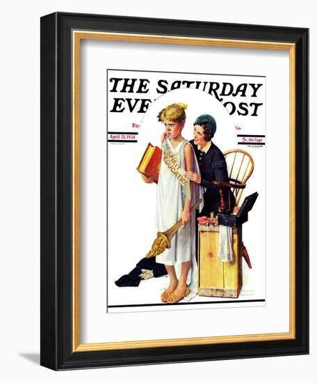 "Spirit of Education" Saturday Evening Post Cover, April 21,1934-Norman Rockwell-Framed Giclee Print