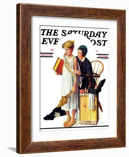 "Spirit of Education" Saturday Evening Post Cover, April 21,1934-Norman Rockwell-Framed Giclee Print