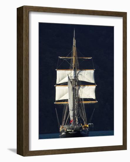 Spirit of New Zealand Tall Ship, Marlborough Sounds, South Island, New Zealand-David Wall-Framed Photographic Print