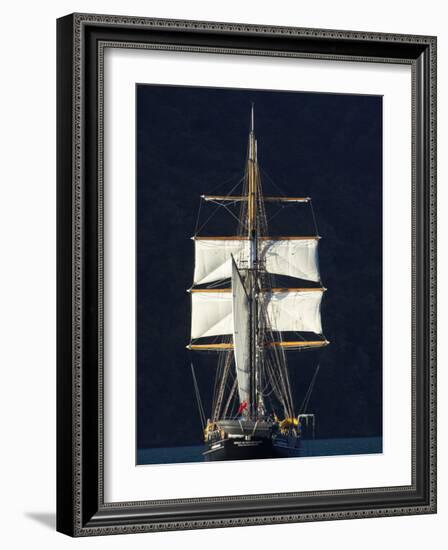 Spirit of New Zealand Tall Ship, Marlborough Sounds, South Island, New Zealand-David Wall-Framed Photographic Print