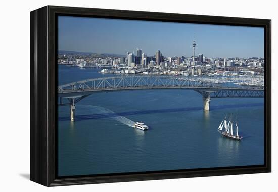 Spirit of New Zealand Tall Ship, Passenger Ferry, Auckland, North Island, New Zealand-David Wall-Framed Premier Image Canvas