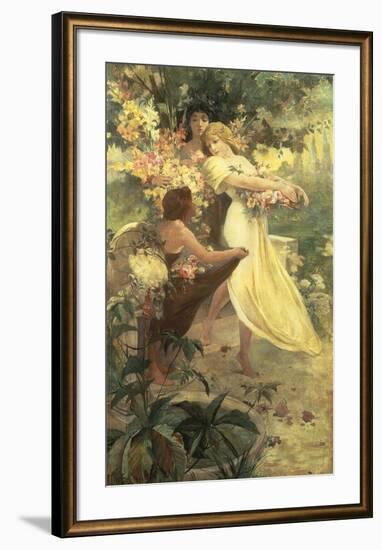 Spirit of Spring-Alphonse Mucha-Framed Premium Giclee Print