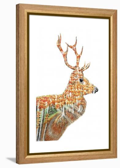 Spirit of the Forest Deer Landscape-Michelle Faber-Framed Premier Image Canvas