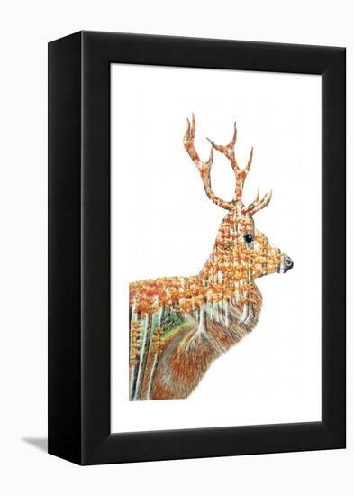 Spirit of the Forest Deer Landscape-Michelle Faber-Framed Premier Image Canvas
