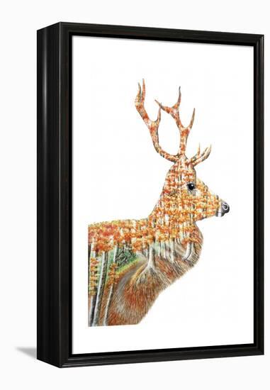 Spirit of the Forest Deer Landscape-Michelle Faber-Framed Premier Image Canvas