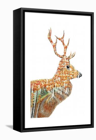 Spirit of the Forest Deer Landscape-Michelle Faber-Framed Premier Image Canvas