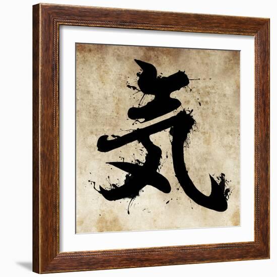 Spirit Tattoo Design, Japanese Kanji In Sepia-outsiderzone-Framed Art Print