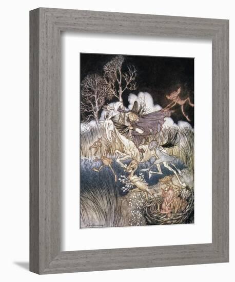 Spirits In Sleepy Hollow-Arthur Rackham-Framed Giclee Print