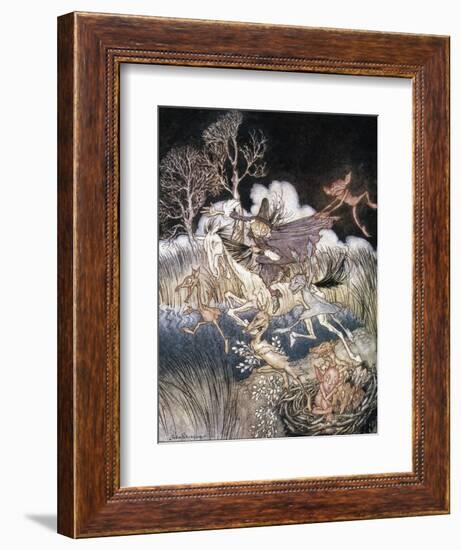 Spirits In Sleepy Hollow-Arthur Rackham-Framed Giclee Print