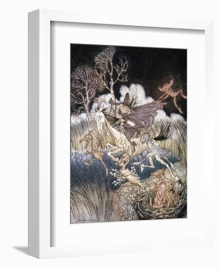 Spirits In Sleepy Hollow-Arthur Rackham-Framed Giclee Print