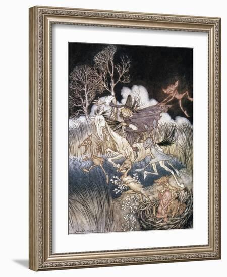 Spirits In Sleepy Hollow-Arthur Rackham-Framed Giclee Print